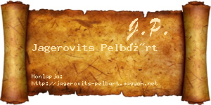 Jagerovits Pelbárt névjegykártya